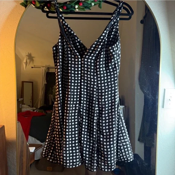 Abercrombie & Fitch Black Mini Dress with White Polka Dots - Picture 7 of 7